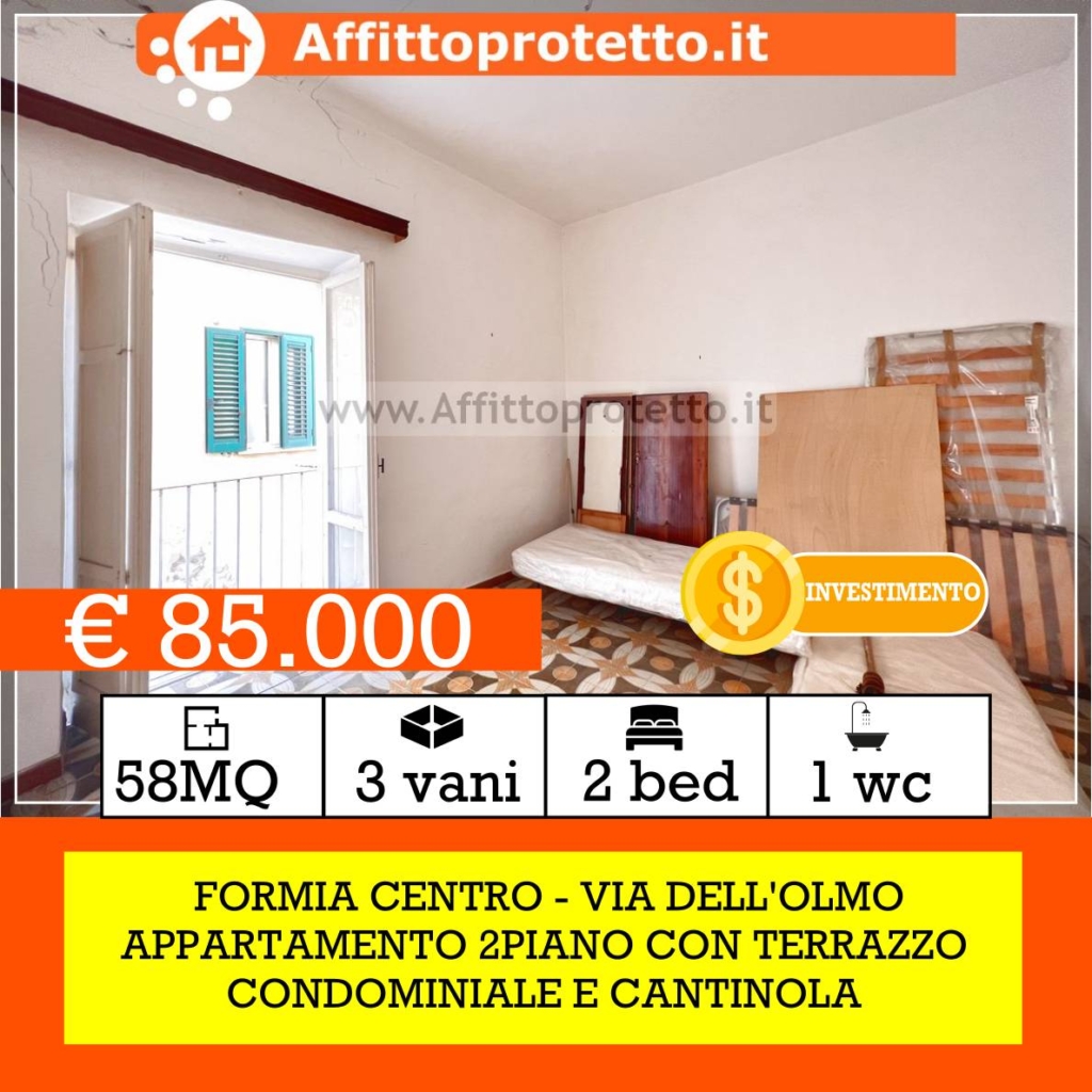 appartamento trilocale in vendita a Formia Centro via dell'Olmo con cantinola e terrazzo condominiale