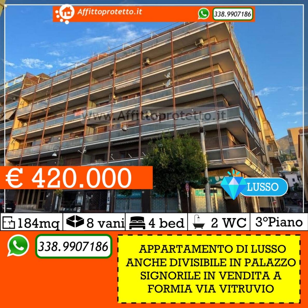 appartamento di lusso anche divisibile in vendita a Formia Via Vitruvio